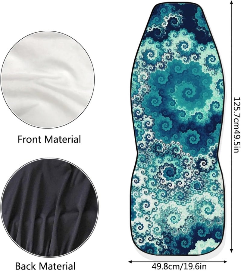 Howilath Blue Swirl Art Design Seat Covers for Women Men Car Seat Covers, 2pcs Car Accessories High Back Front Seat Covers - Image 5